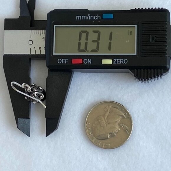 Sterling Silver 925 1.5" Checkerboard Faceted Black Glass Beaded Dangle Earrings - Picture 15 of 16